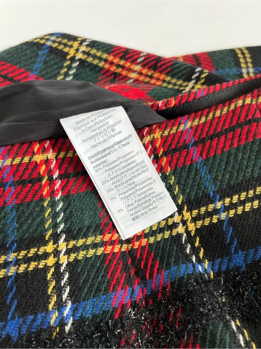 J. Crew Red Tartan Plaid Mini Skirt with Navy & Green